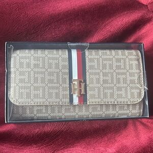 Tommy Hilfiger Beige and Red Wallet